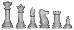 Low poly chess pieces