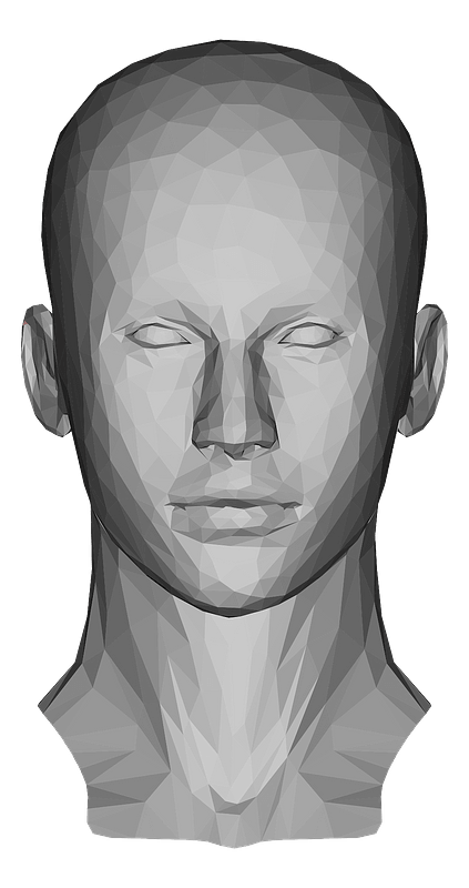 Low poly female head