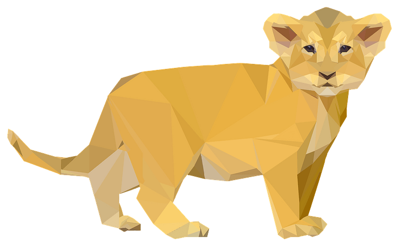 Low poly lion cub