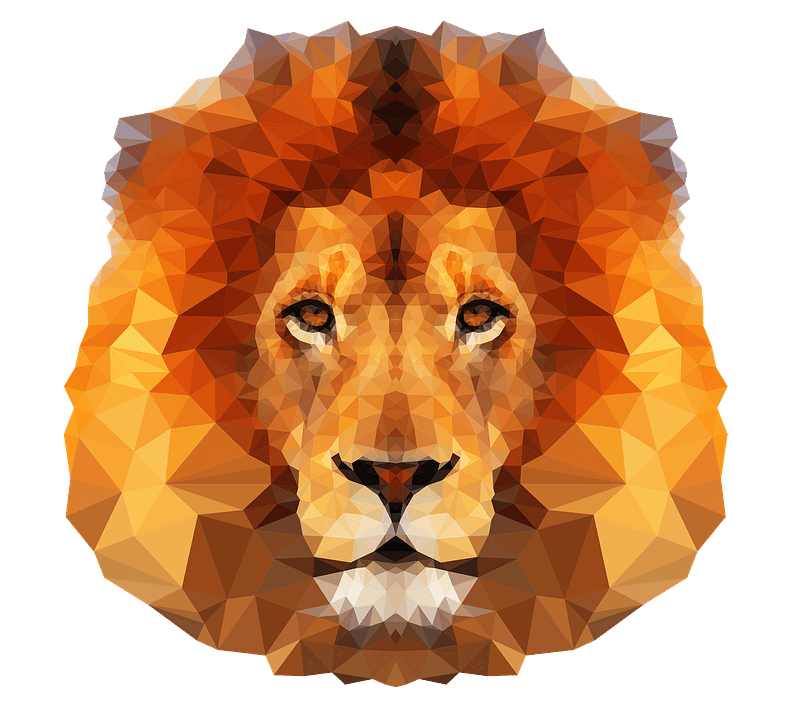 Low poly lion face