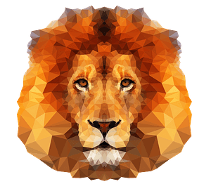 Low poly lion face