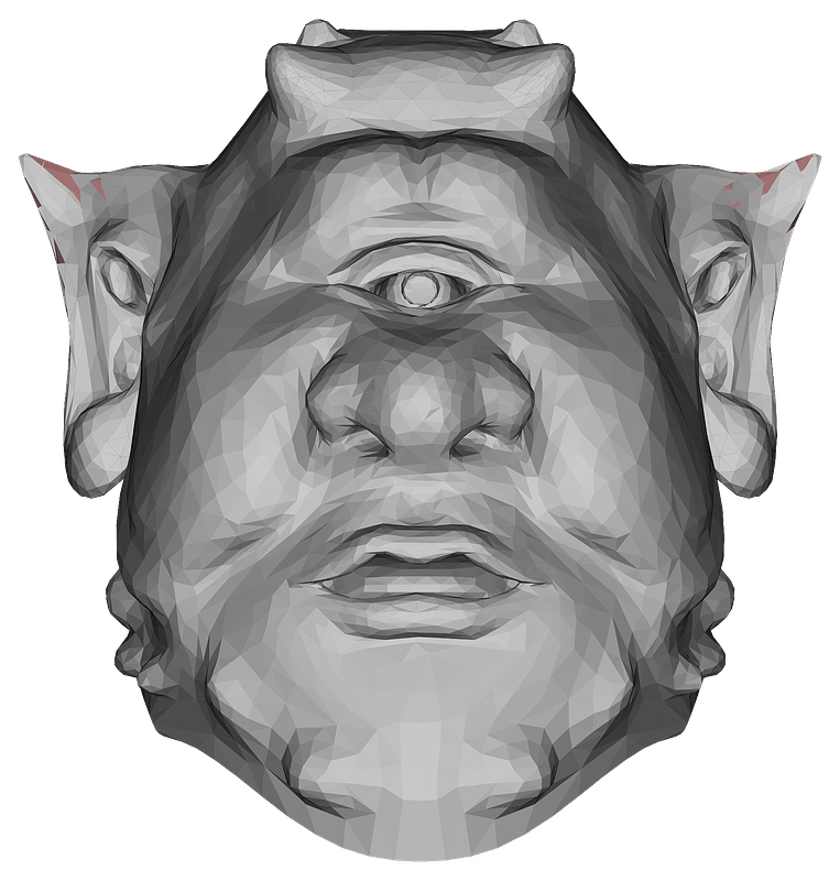 Low poly ogre head