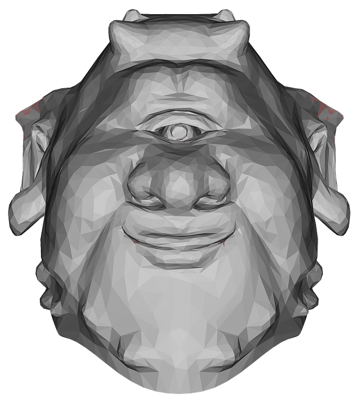Low poly ogre head