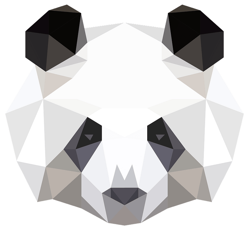 Low poly panda head