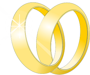 Two Gold Wedding Bands Intertwined