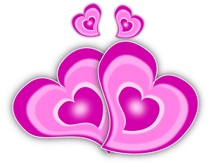 Two Pink Loving hearts