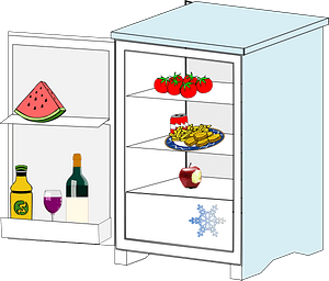 Fridge with food