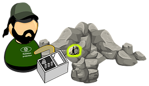Searching for radioactive minerals / rocks