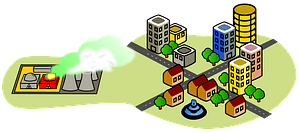 Nuclear disaster near the city