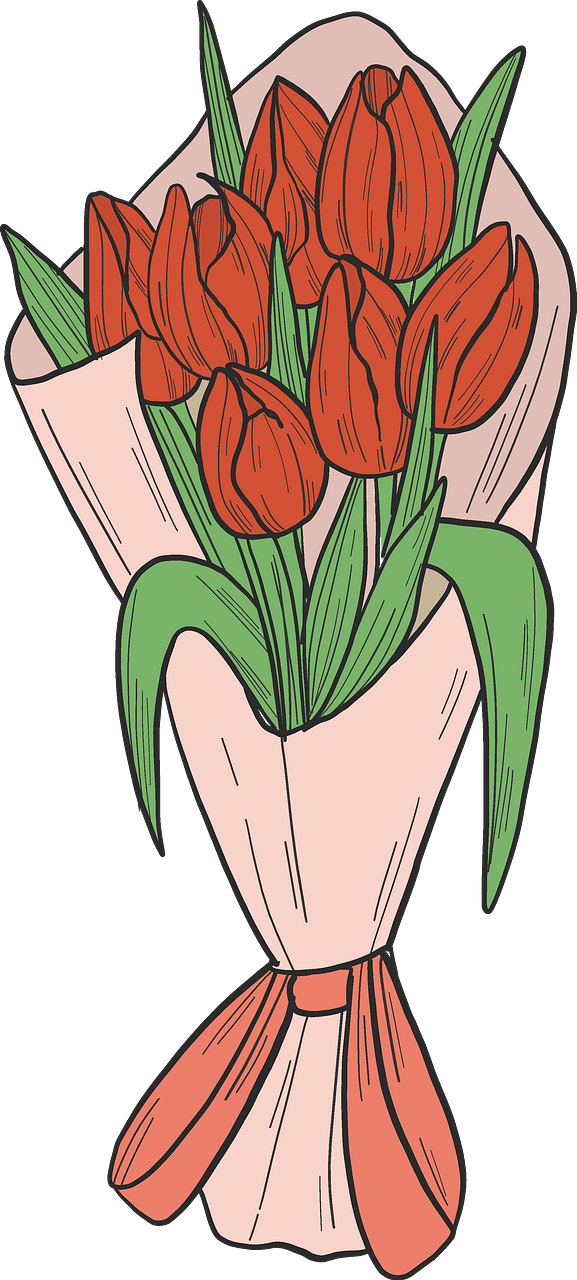 Bouquet of red tulips