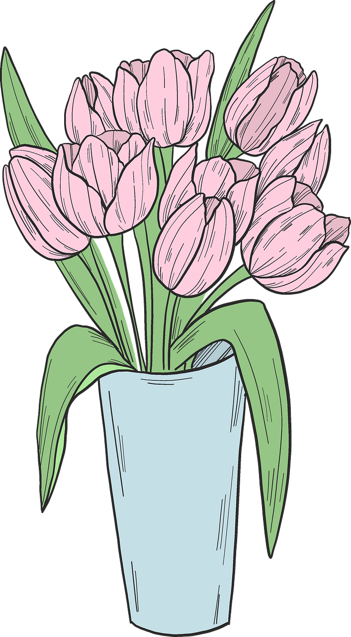 Vase with tulips