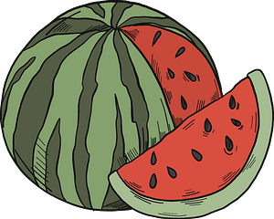 Sliced watermelon