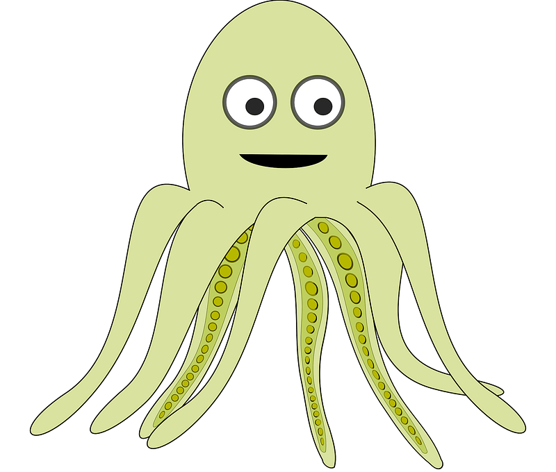 Smiling Green Octopus