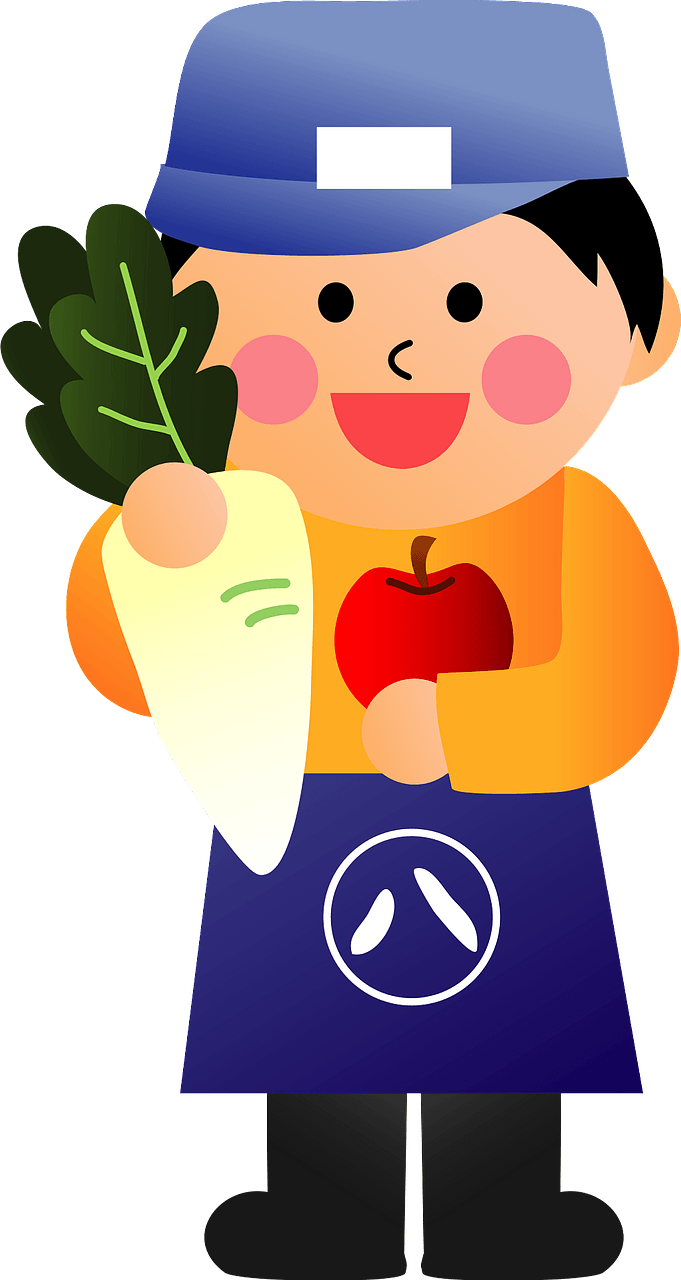 Grocery Store worker with Produce