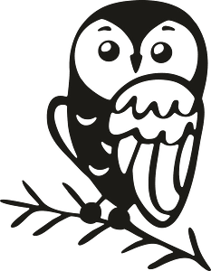 Cute owl on branch