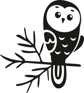Cute owl on branch
