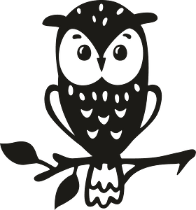 Cute owl on branch