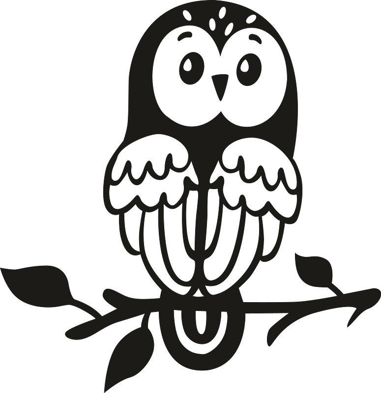 Cute owl on branch