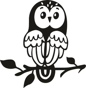 Cute owl on branch