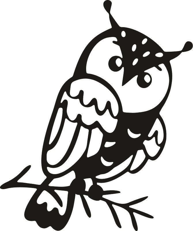 Cute owl on branch