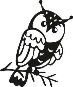 Cute owl on branch