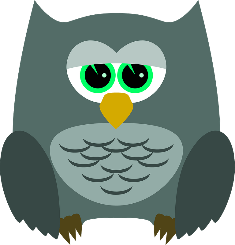 Green cartoon owl
