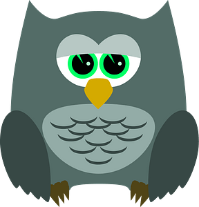 Green cartoon owl