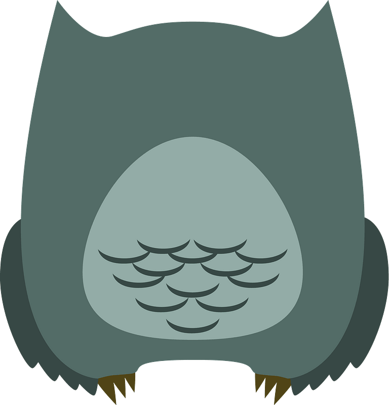 Green cartoon owl back