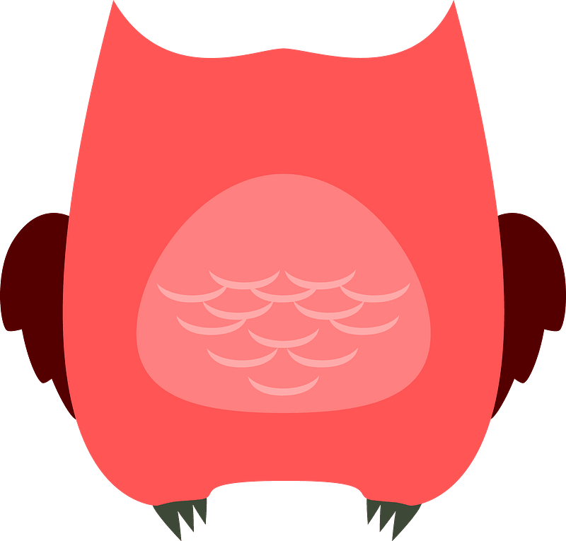 Red cartoon owl back