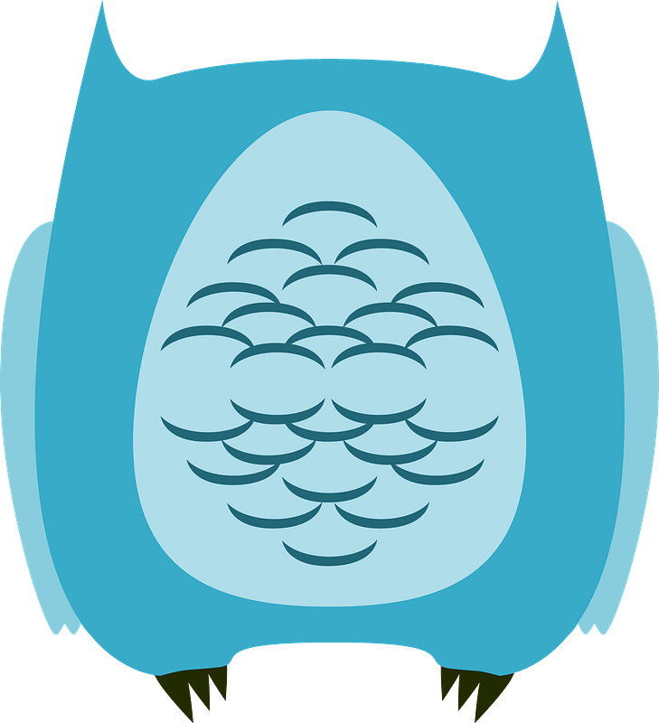 Blue cartton owl back