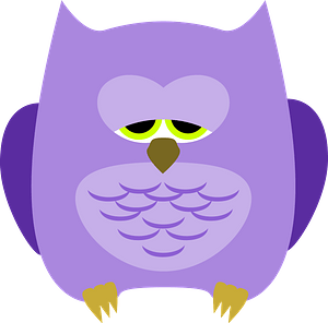 Purple cartoon owl