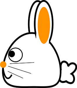 Cartoon bunny side