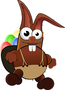 Easter bunny with eggs