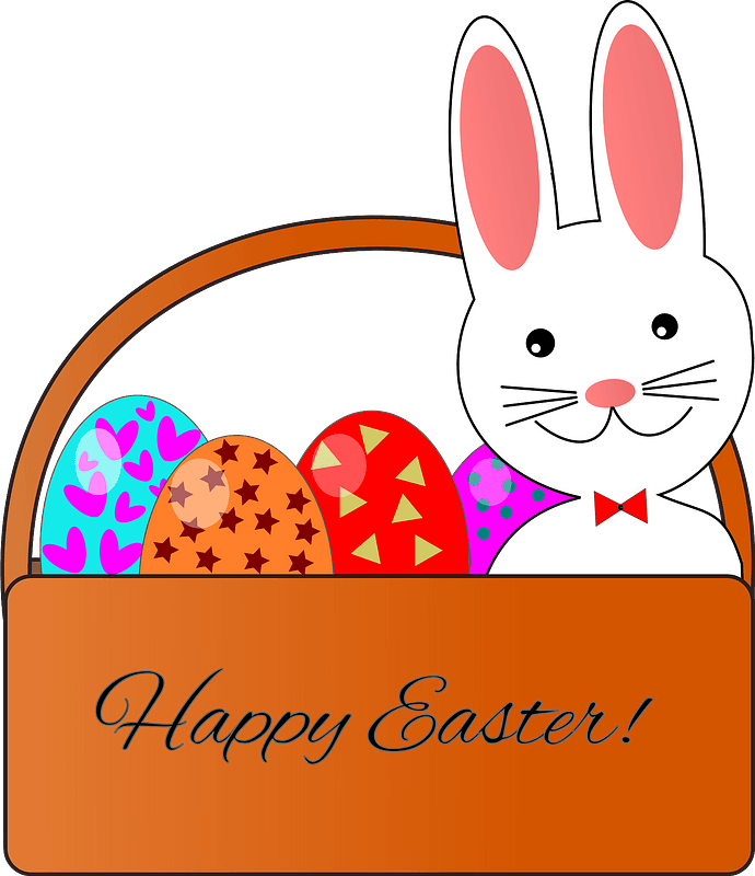 Easter bunny in basket