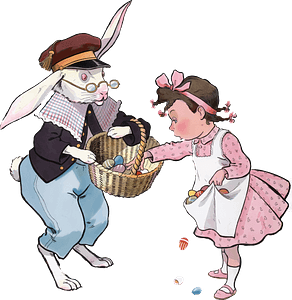 Easter bunny and girl