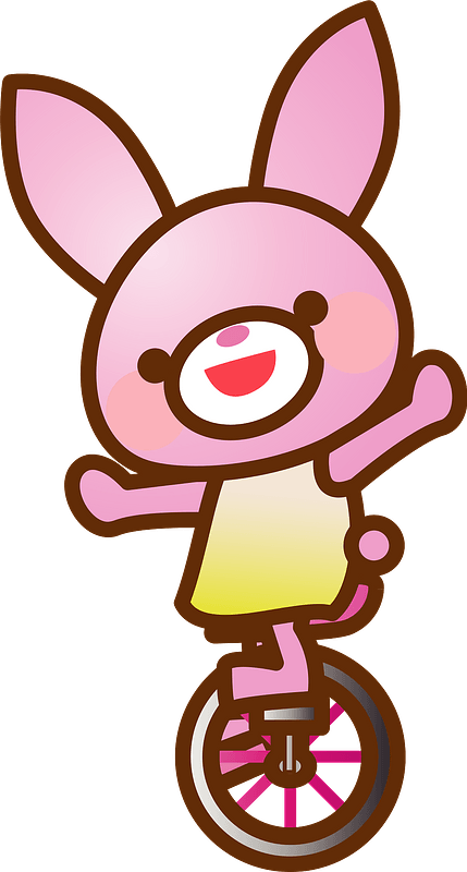 Rabbit is on unicycle