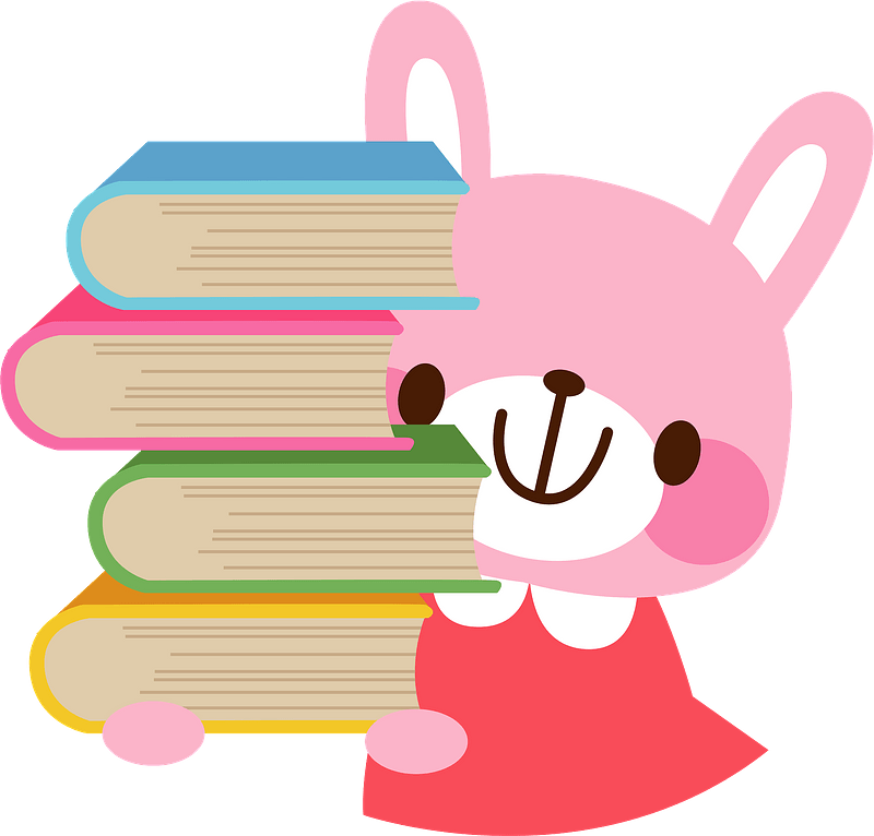 Rabbit with books