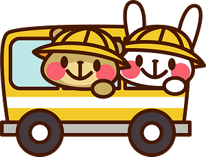 Rabbit and bear are riding in a bus