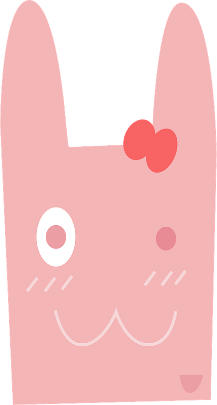 Rabbit face with bow