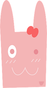Rabbit face with bow