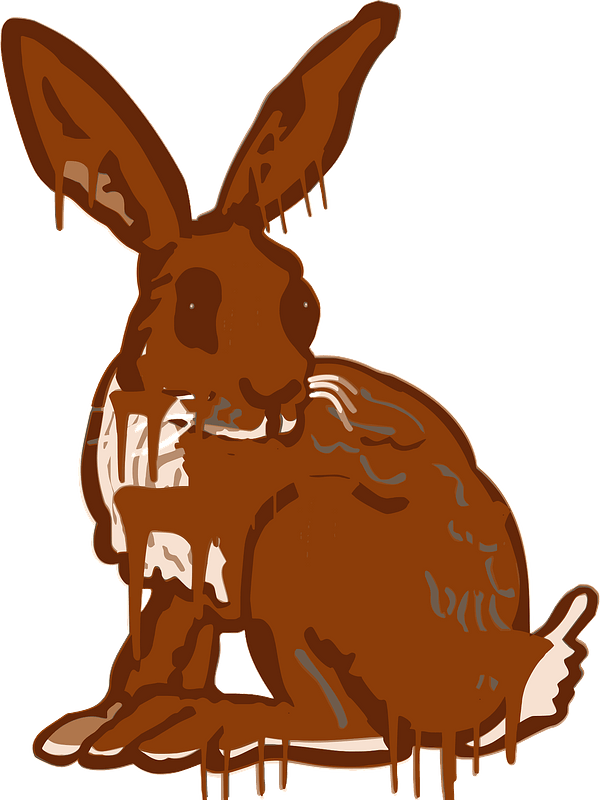 Creepy chocolate rabbit