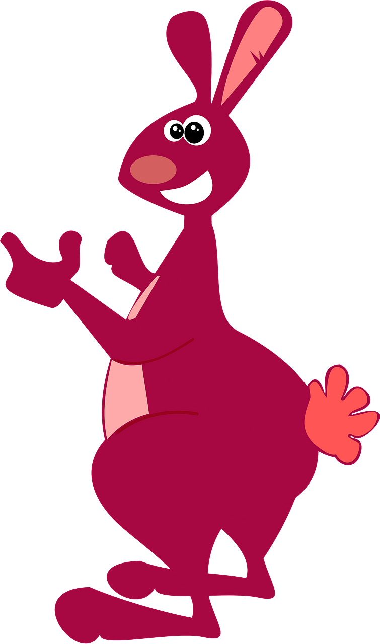 Smiling pink rabbit