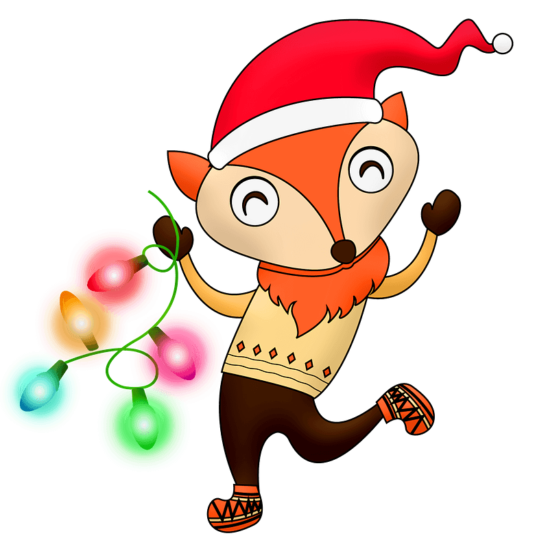 Christmas fox with garland