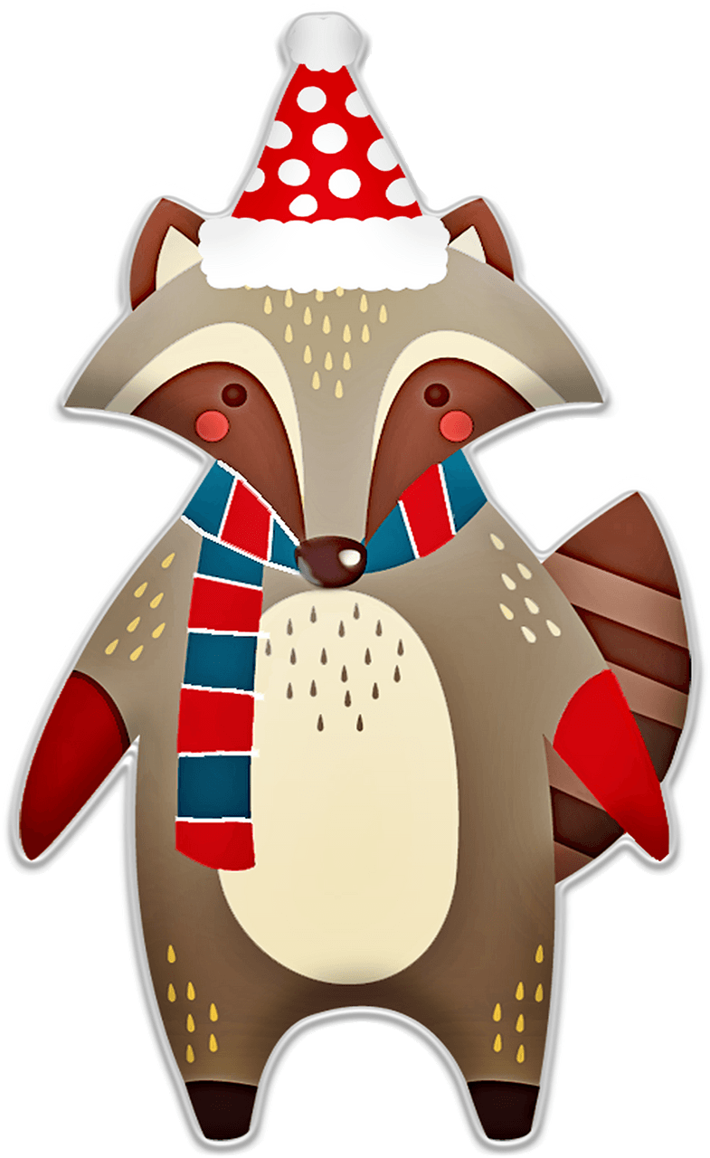 Christmas raccoon