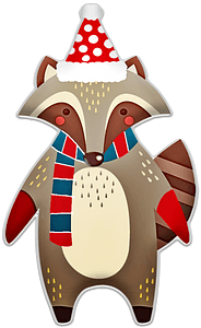 Christmas raccoon