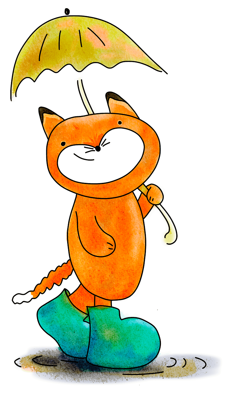 Fox with umbrella