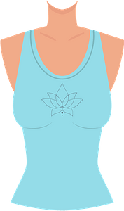 Girl body in blue t-shirt