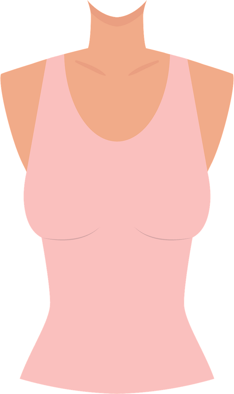 Girl body in rose t-shirt