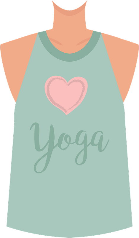 Girl body in yoga t-shirt