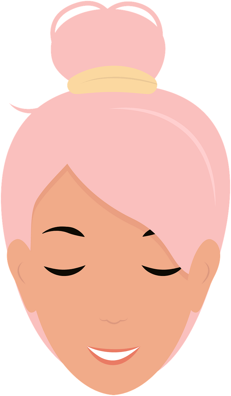Blonde girl head with closed eyes